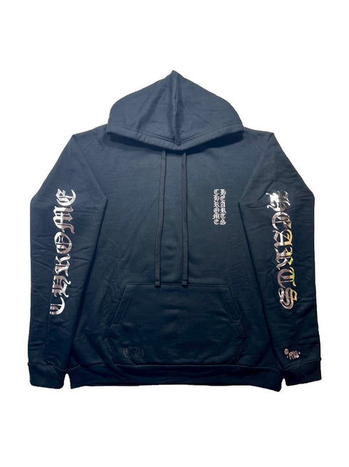Vertical Silver Logo Hoodie
